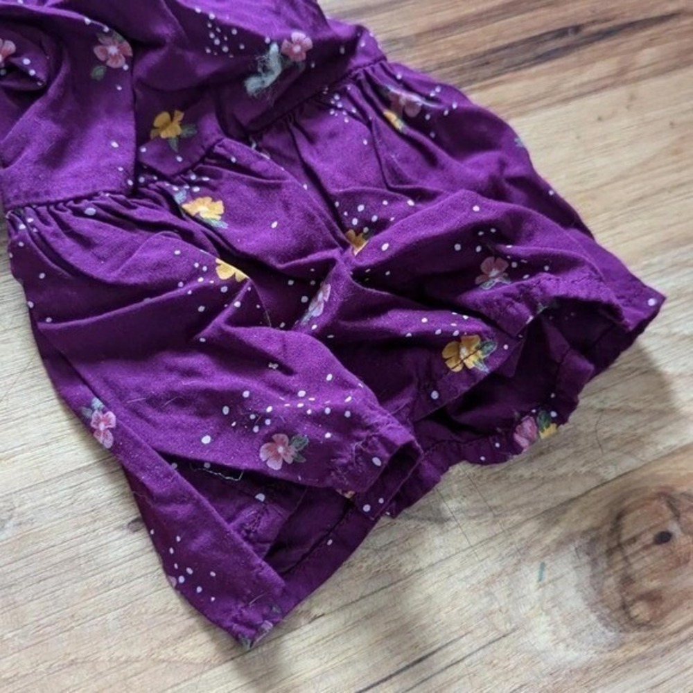 Old Navy Womens Purple Floral Ruffle Sleeve Shift Dress Large Plum Boho Tunic - Picture 4 of 9